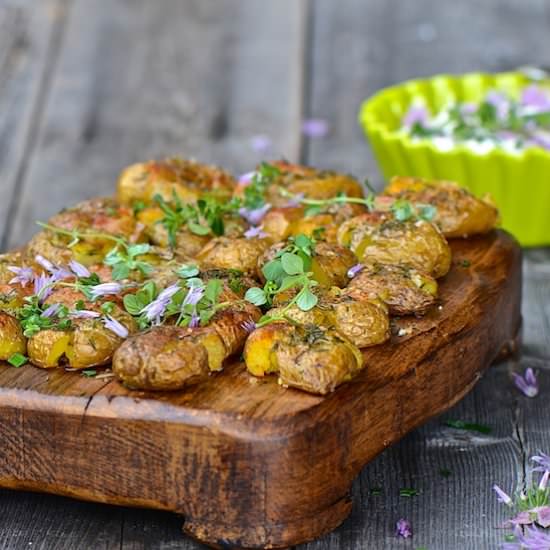 Herb Roasted Smashed Potatoes