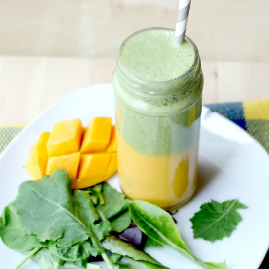 Layered Orange and Green Smoothie