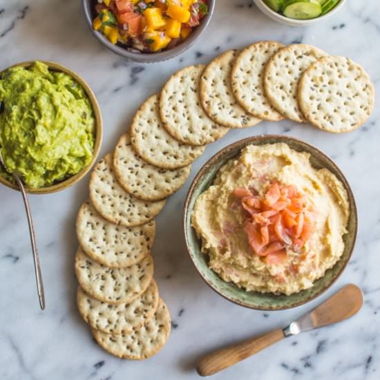 Onion Hummus & Smoked Salmon