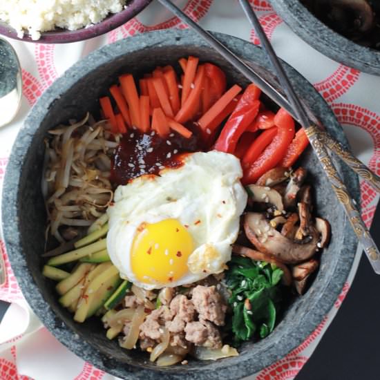 Bibimbap Bowl with Cauliflower Rice