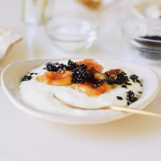 Banana Brûlée & Black Sesame Yogurt