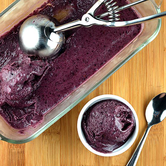 Roasted Blueberry Banana Ice Cream