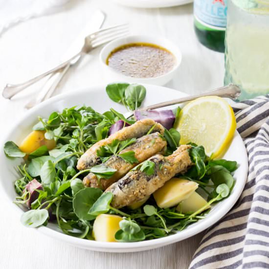 Pan Fried Sardine Salad