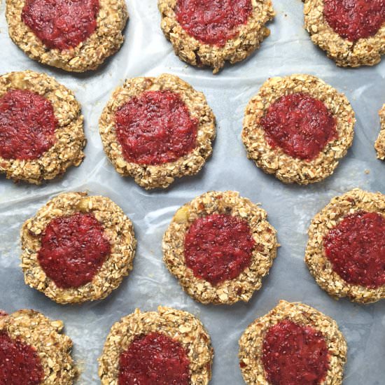 Chia Oat Thumbprint Cookies
