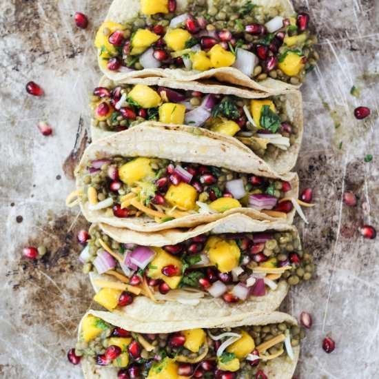Salsa Verde Lentil Tacos