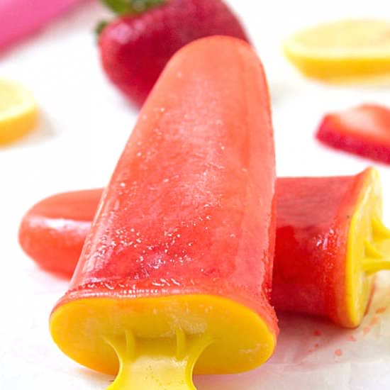 Strawberry Lemonade Ice Pops