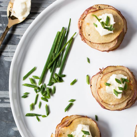 Sour Cream and Chive Potato Stacks