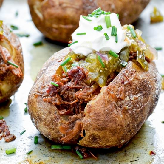 BBQ Beef Stuffed Potatoes