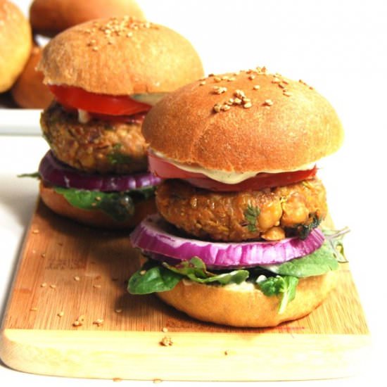 Chana Masala Veggie Burger