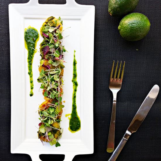 Cornmeal crusted scallops