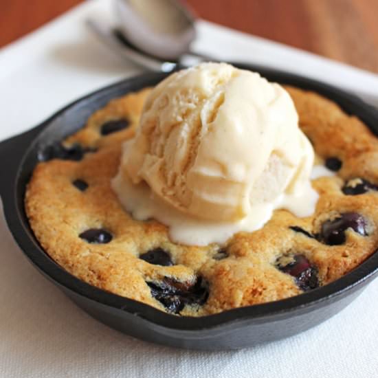 Blueberry Lemon Skillet Cookie