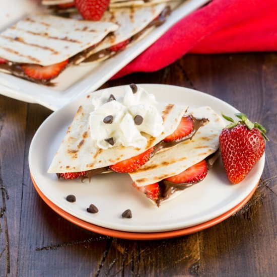 Strawberry and Nutella Quesadillas