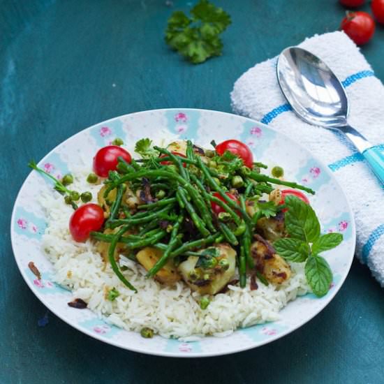 Samphire with Roast Potatoes