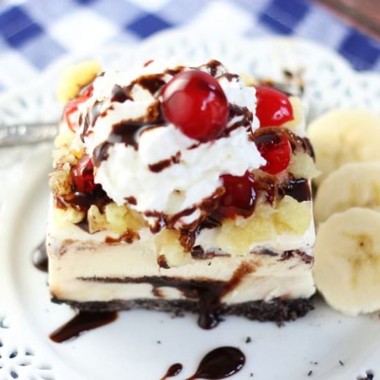 Banana Split Ice Cream Dessert