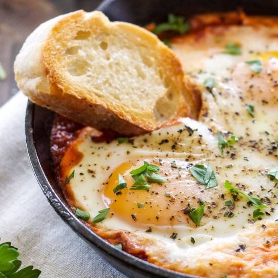 Baked Eggs in Marinara Sauce