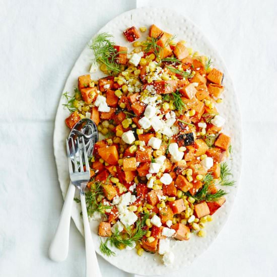 Sweet Potato, Corn & Feta Salad