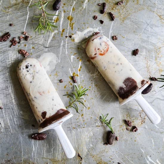 Kumquat, Cocoa Nib & Rosemary Pops
