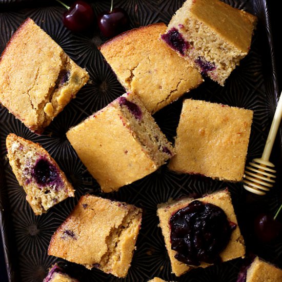 Brown Butter Cherry Cornbread