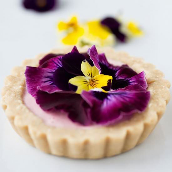 Strawberry and Pansy Tart