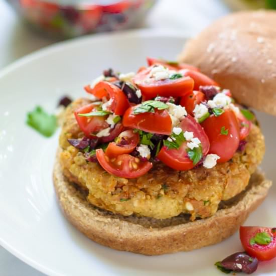 Mediterranean Quinoa Burgers