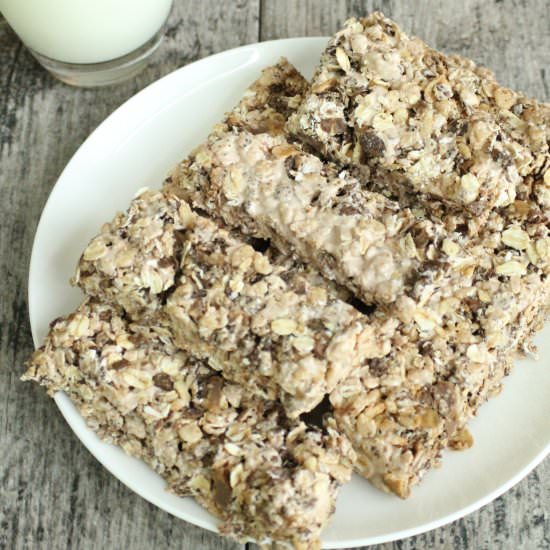 Chocolate Peanut Butter Cereal Bars