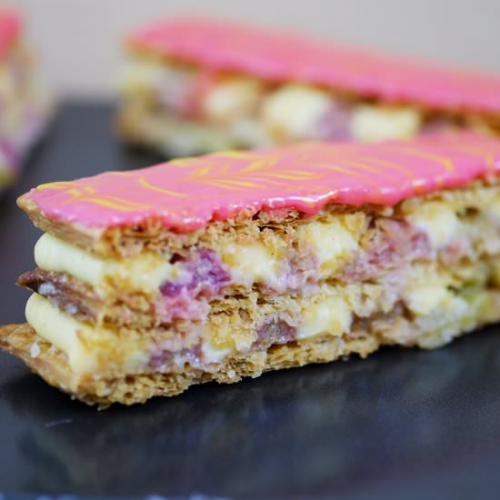 Rhubarb & Custard Mille-Feuille
