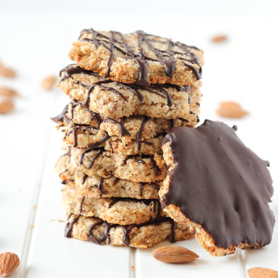 Vegan Almond Oat Coconut Cookies