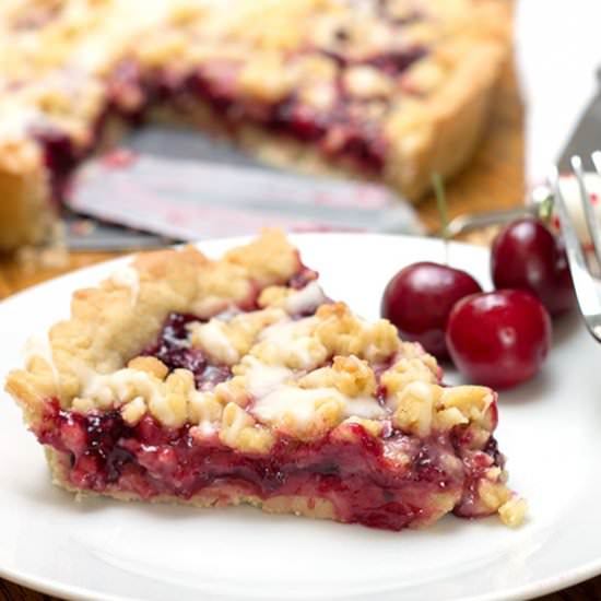 Cherry Vanilla Shortbread Tart