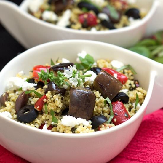 Roasted Eggplant Couscous Salad