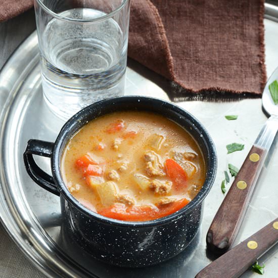 Quick Creamy Chicken Paprika Soup