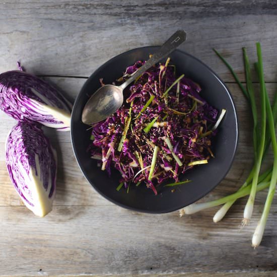 Red Cabbage with Spicy Miso-Ginger