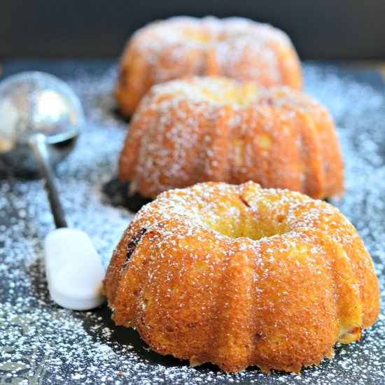 Rhubarb Mini Bundt Cakes