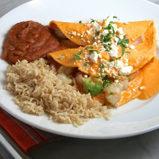 No-Bake Shrimp Enchiladas
