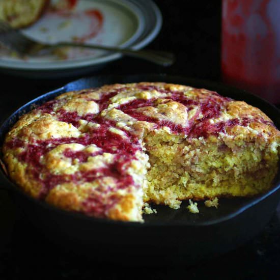 Strawberry Skillet Cornbread