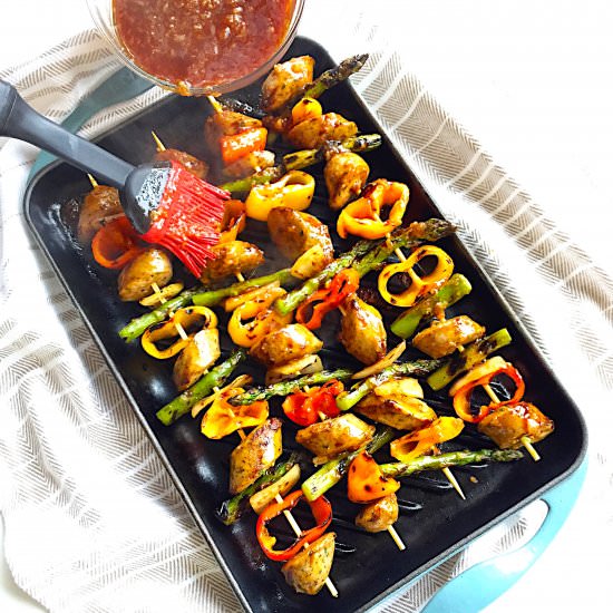 Sweet-n-Sour Sausage Kebabs