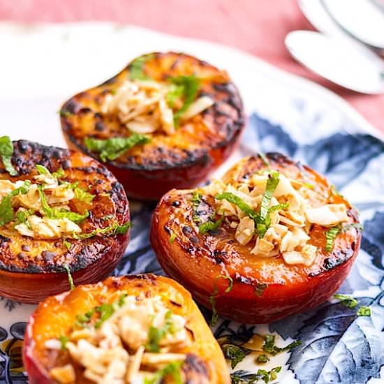 Honey Almond Grilled Peaches