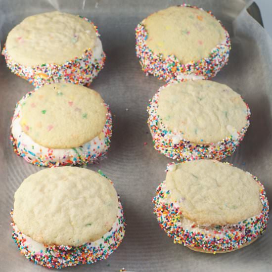 Birthday Cake Ice Cream Sandwiches