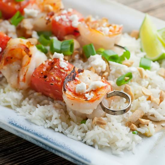 Watermelon and Shrimp Kebabs