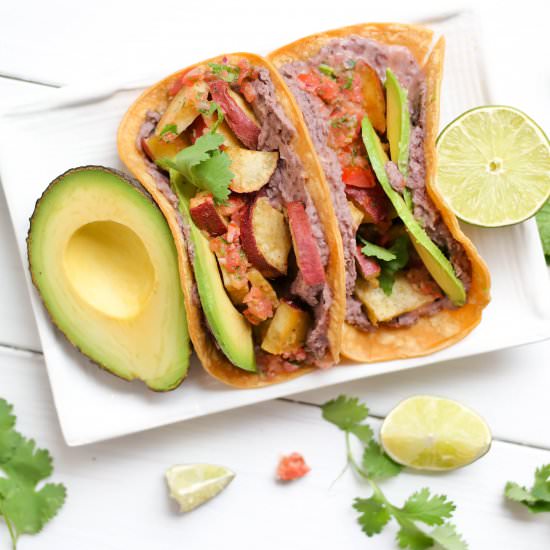 Sweet Potato Tacos with Mint Salsa
