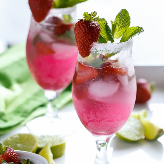 Strawberry Coconut Mojitos