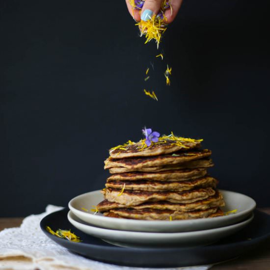 Banana Dandelion Pancakes