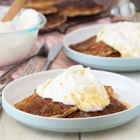 Spelt Pancakes with Rhubarb Whip