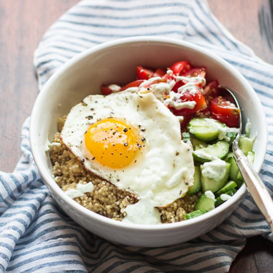 Greek Quinoa Breakfast Bowl