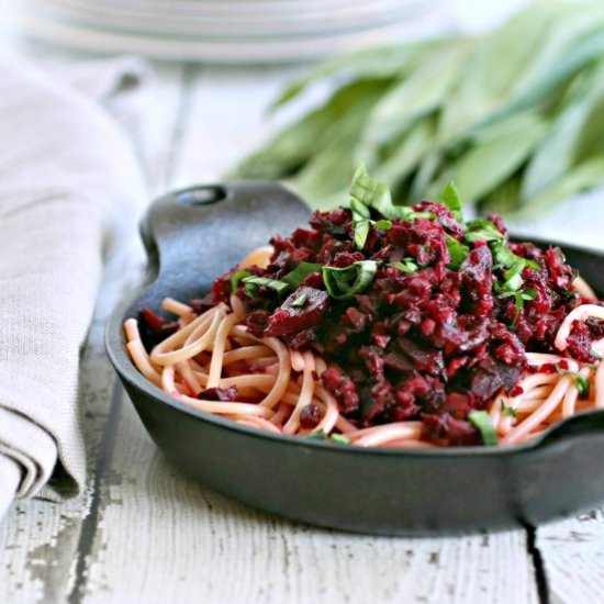 Pasta with Jeweled Beets