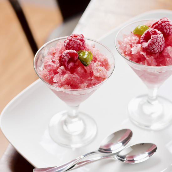 Raspberry Rosé Granita
