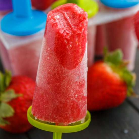 Strawberry Sorbet Popsicles