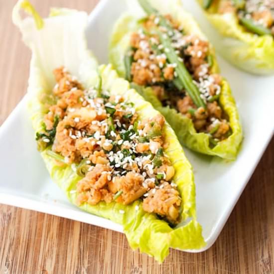 Asian Faux Chicken Lettuce Wraps