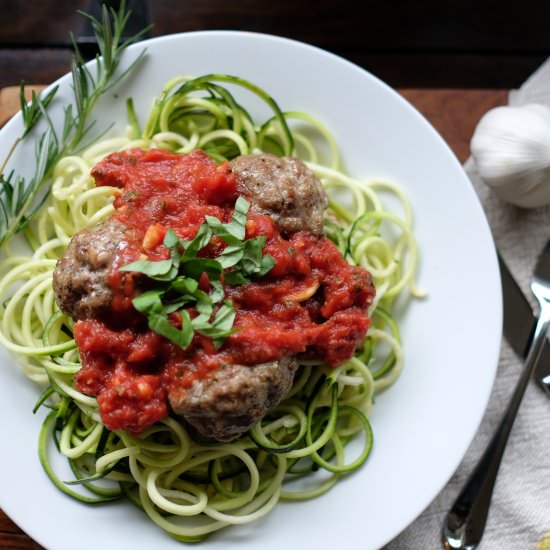 Paleo Spaghetti and Meatballs