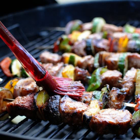 Pineapple Ginger Pork Kebabs
