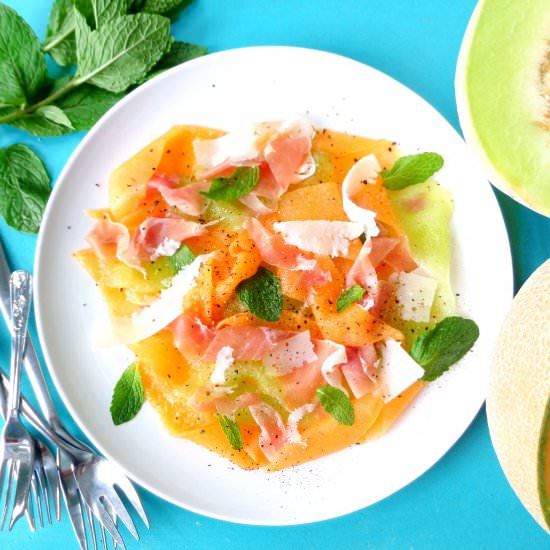 Shaved Melon and Prosciutto Salad